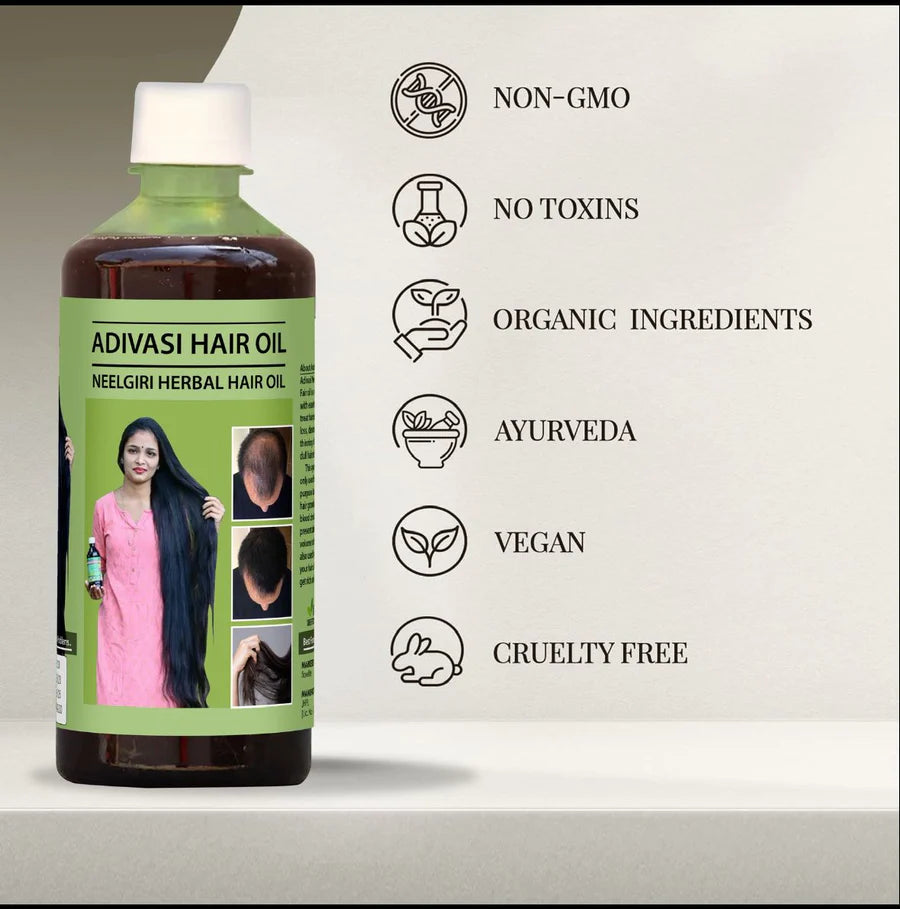 ORIGINAL ADIVASI HERBAL HAIR OIL - BUY 1 GET 1 FREE (⭐️⭐️⭐️⭐️⭐️ 4.9/5)